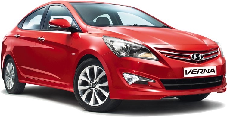 Hyundai Verna Red Side View