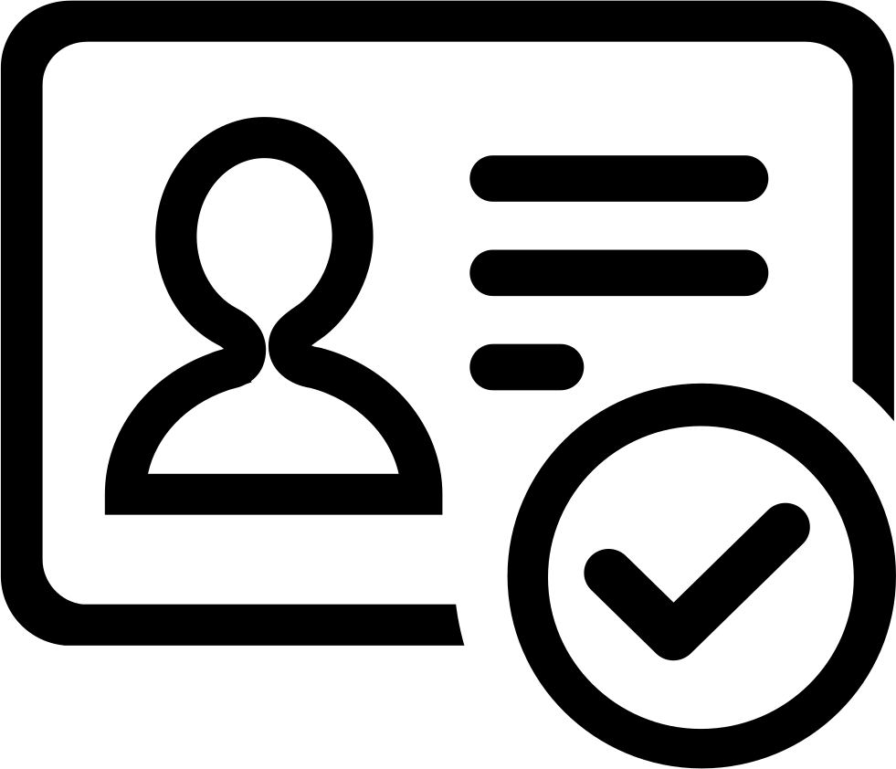 I D Card Icon Verification Check PNG with transparent background