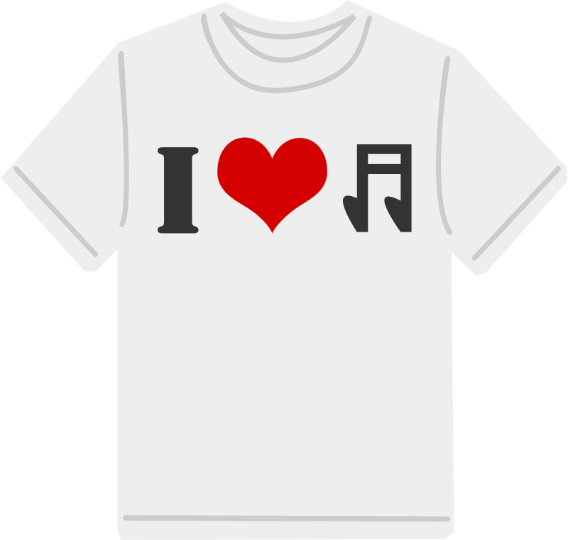 I Love Music T Shirt Design