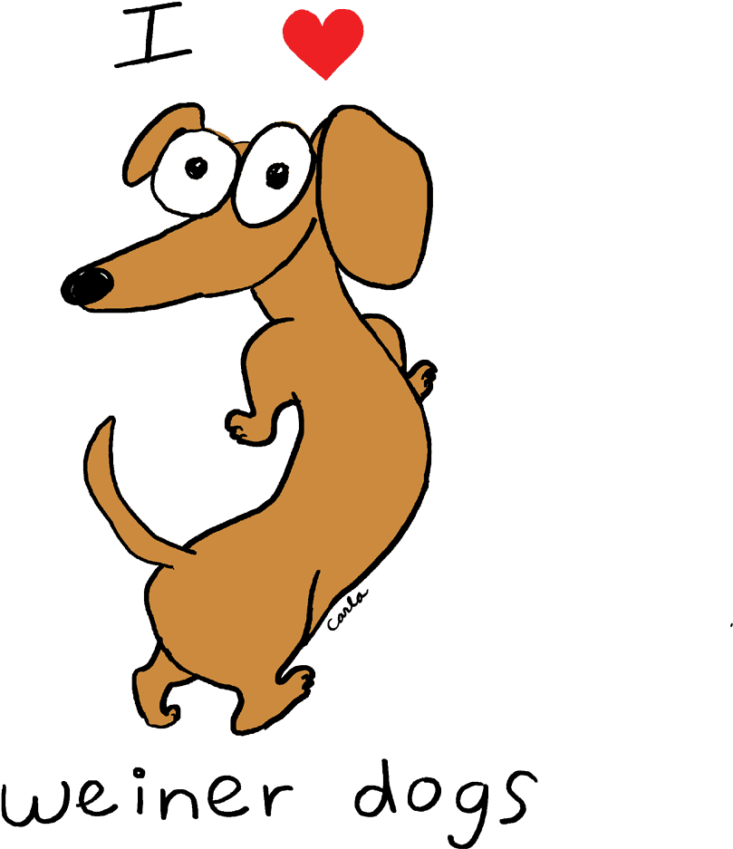 I Love Weiner Dogs Cartoon