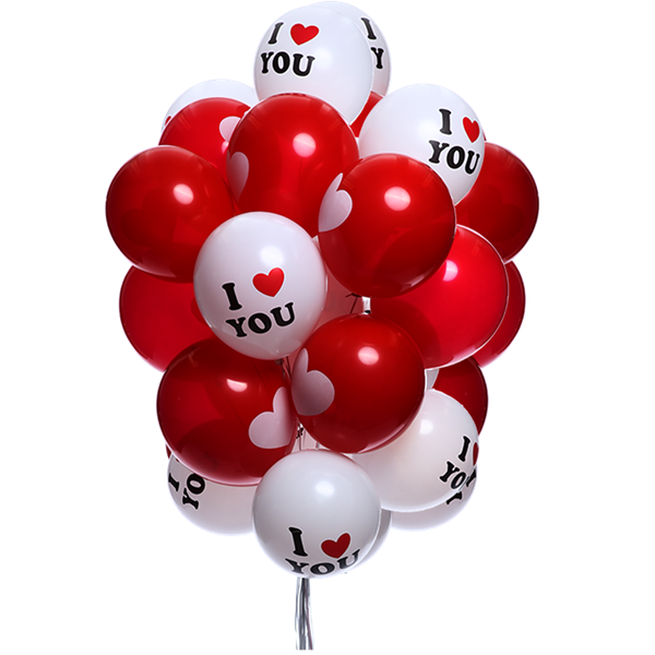 I Love You Balloons Bunch PNG with transparent background