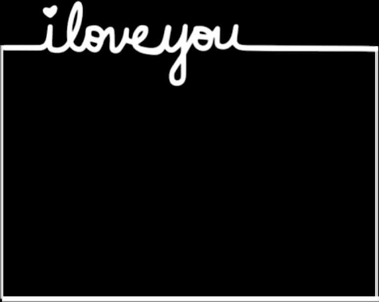 I Love You Handwritten Text Black Background