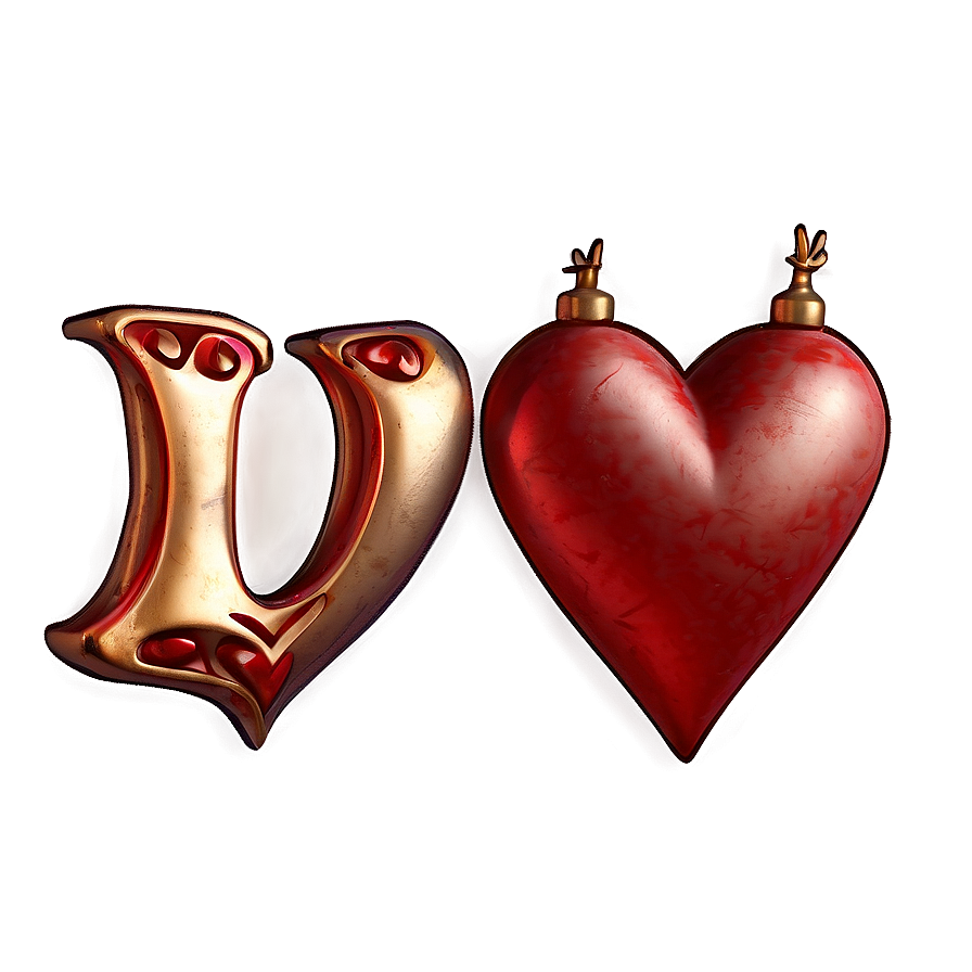 I Love You Vintage Letter PNG 1 PNG with transparent background