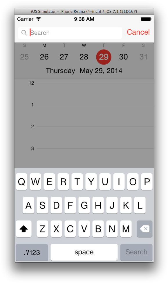 I O S Calendar Search Interface