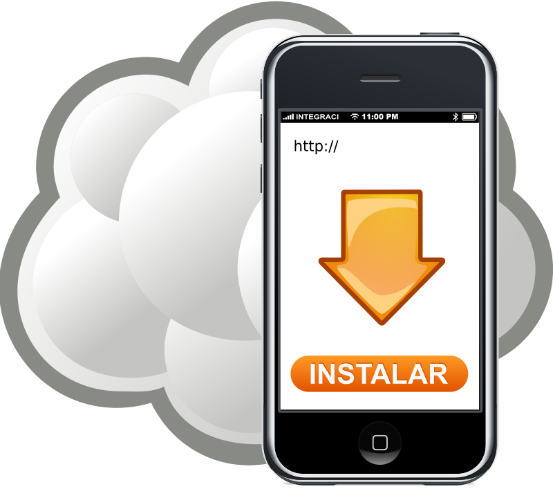 i Phone Cloud Download Installation PNG with transparent background