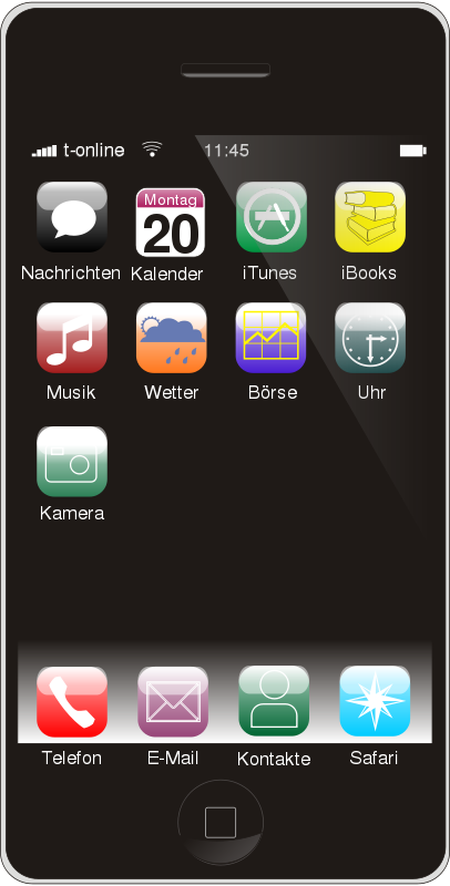 i Phone Home Screenwith Apps PNG with transparent background