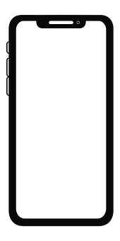 i Phone Outline Vector Illustration PNG with transparent background