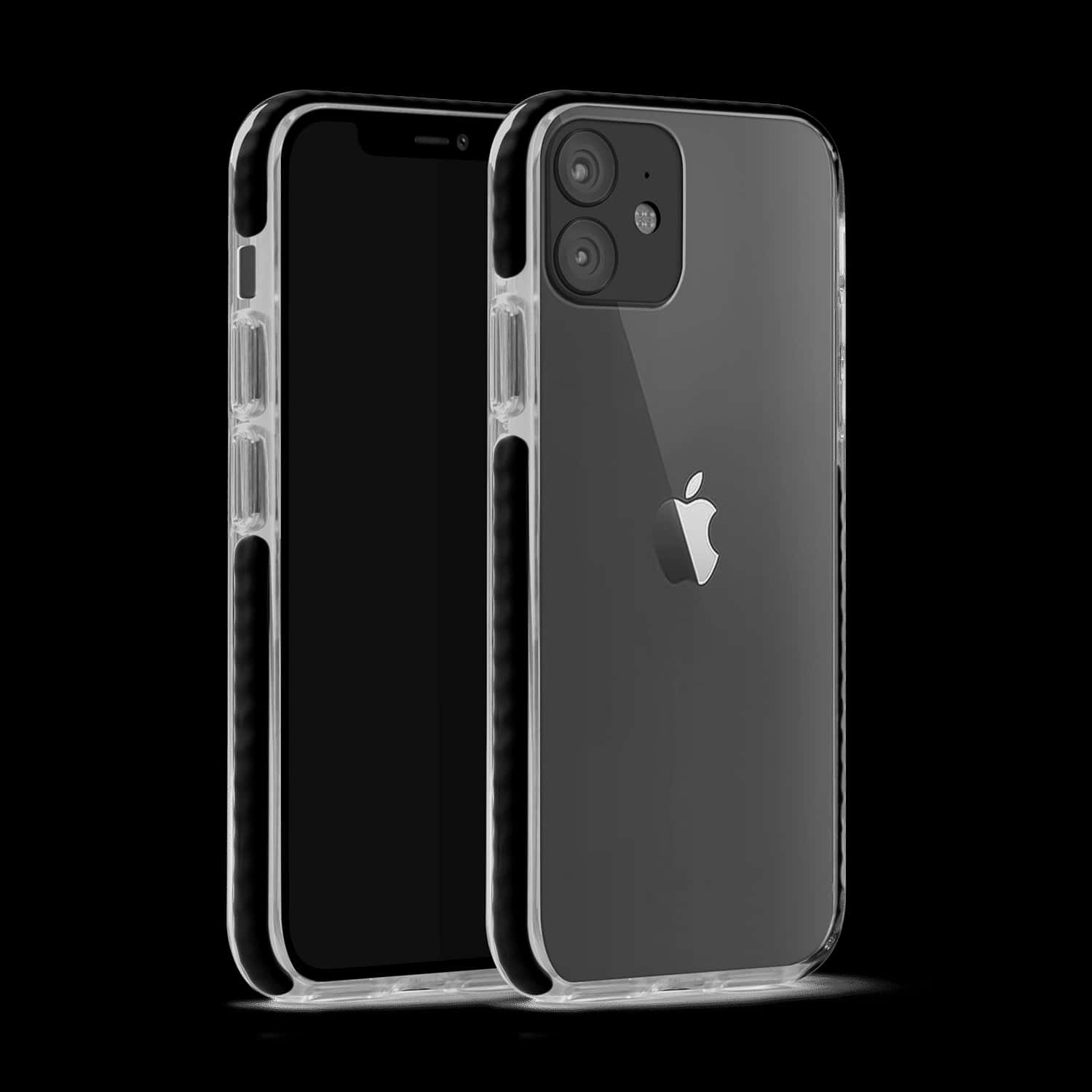 i Phone12 Black Clear Case PNG with transparent background