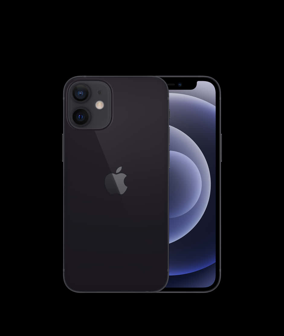 i Phone12 Black Model Presentation PNG with transparent background