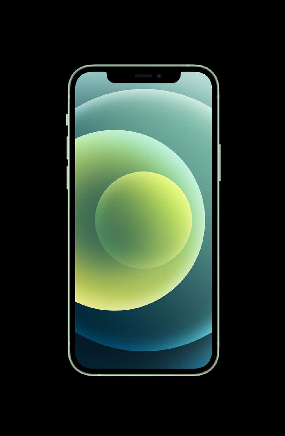 i Phone12 Black Modelwith Default Wallpaper PNG with transparent background