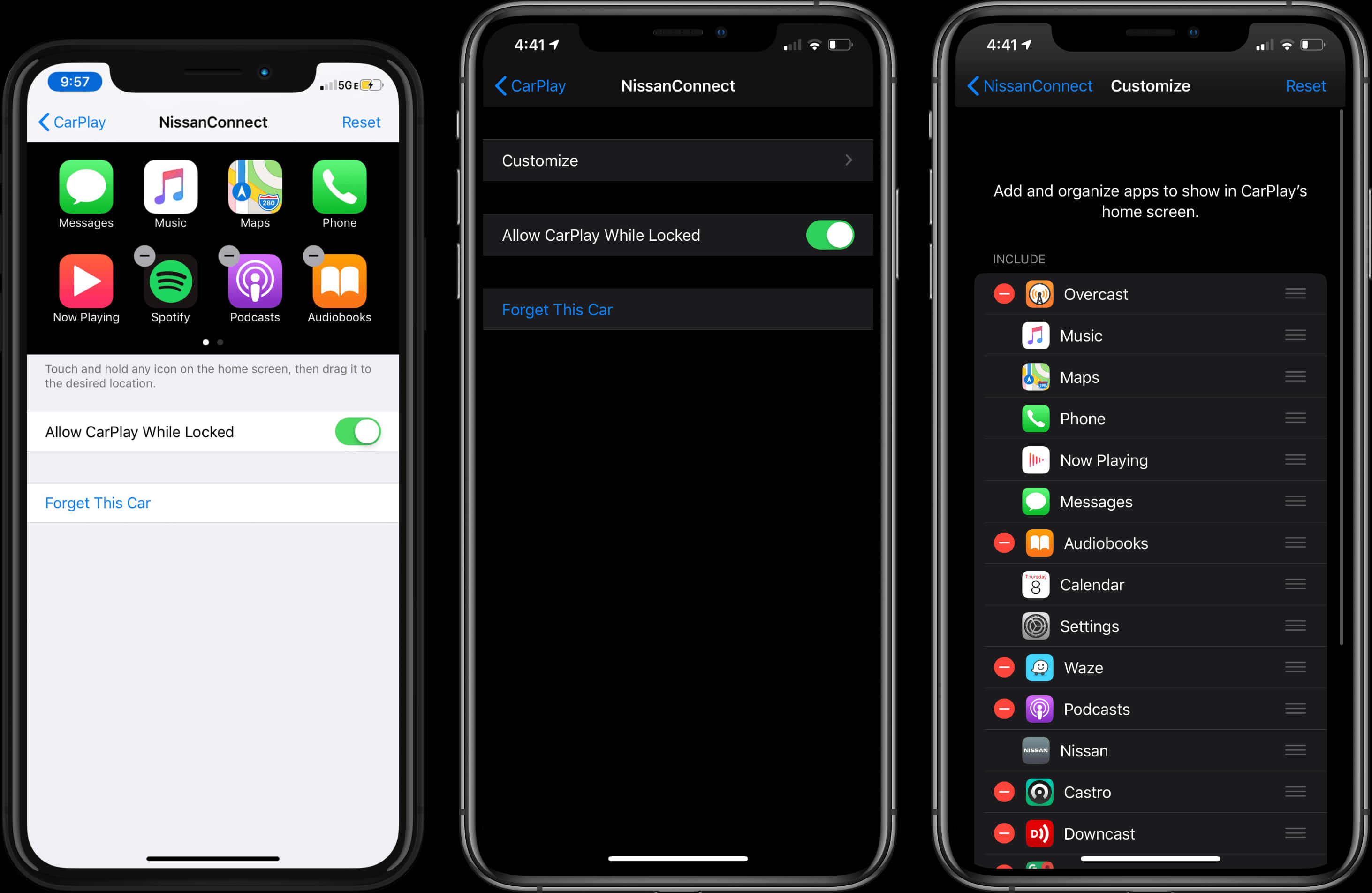 i Phone12 Car Play Settings Screenshots PNG with transparent background