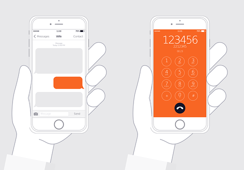 i Phonein Hand Messagingand Dialing PNG with transparent background