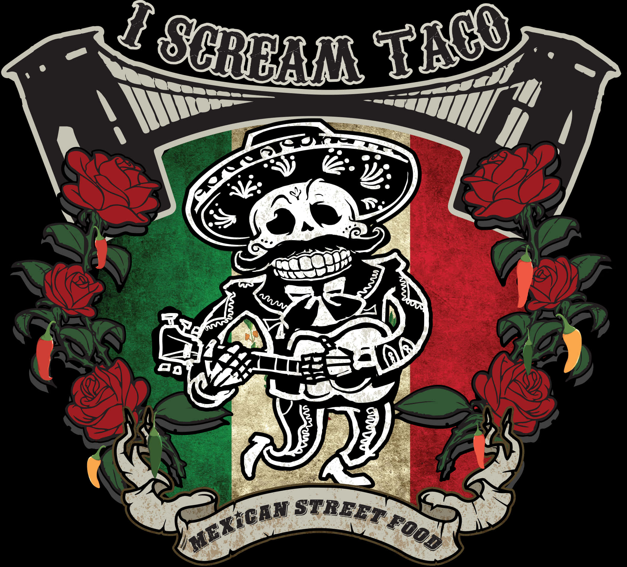 I Scream Taco Mexican Street Food Logo