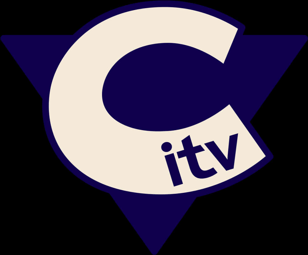 I T V Logo Purple Triangle Background PNG image with a transparent background, free high-resolution download