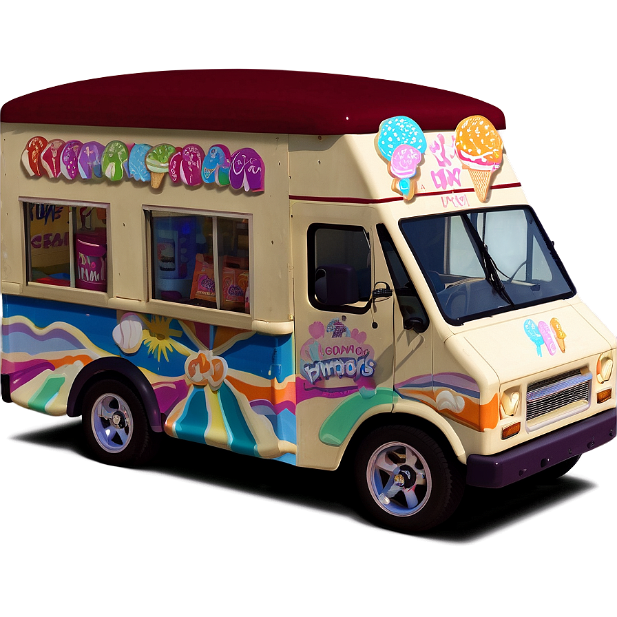 Ice Cream Truck At The Beach Png 12