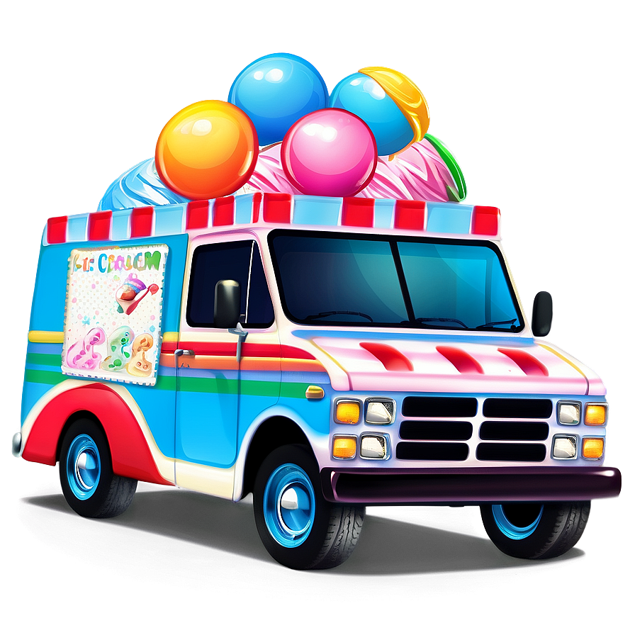 Ice Cream Truck Classic Design Png Rok