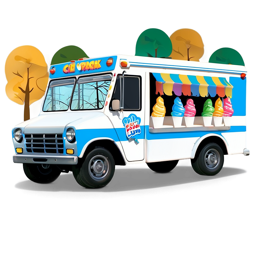 Ice Cream Truck In The Park Png Kns78