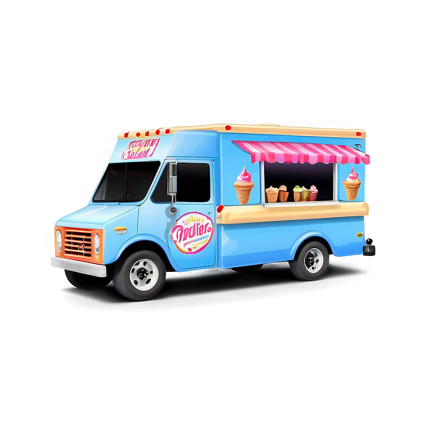 Ice Cream Truck On City Street Png 06122024