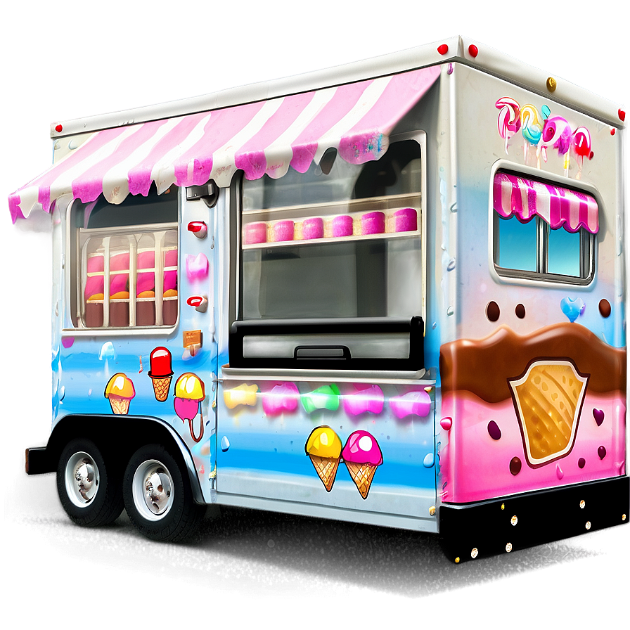 Ice Cream Truck Side View Png Tql