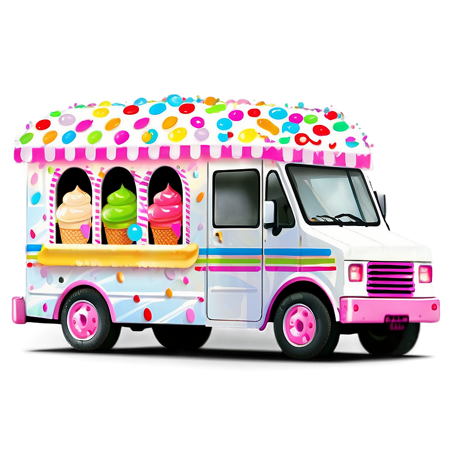 Ice Cream Truck With Sparkles Png Cbd72