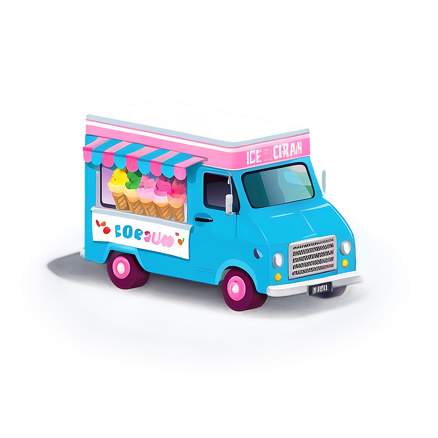 Ice Cream Van Illustration Png 1