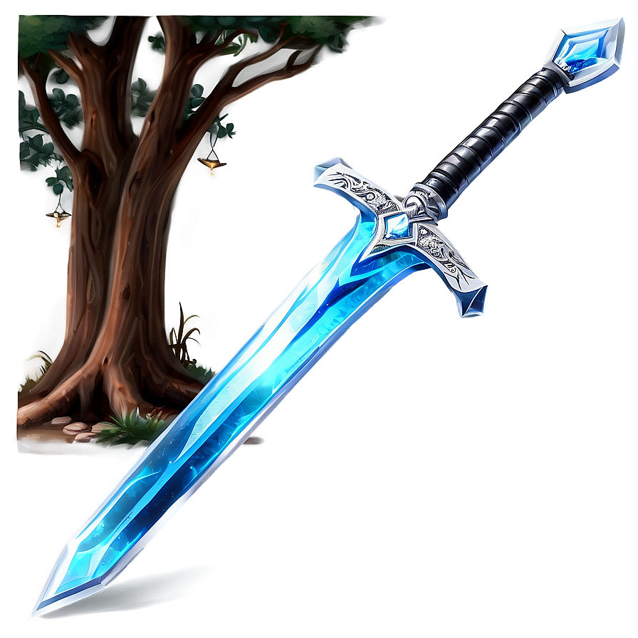 Ice Diamond Sword Png 05252024