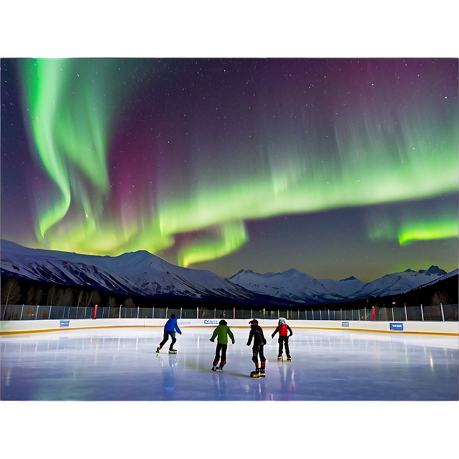 Ice Rink Arctic Northern Lights Png 06292024