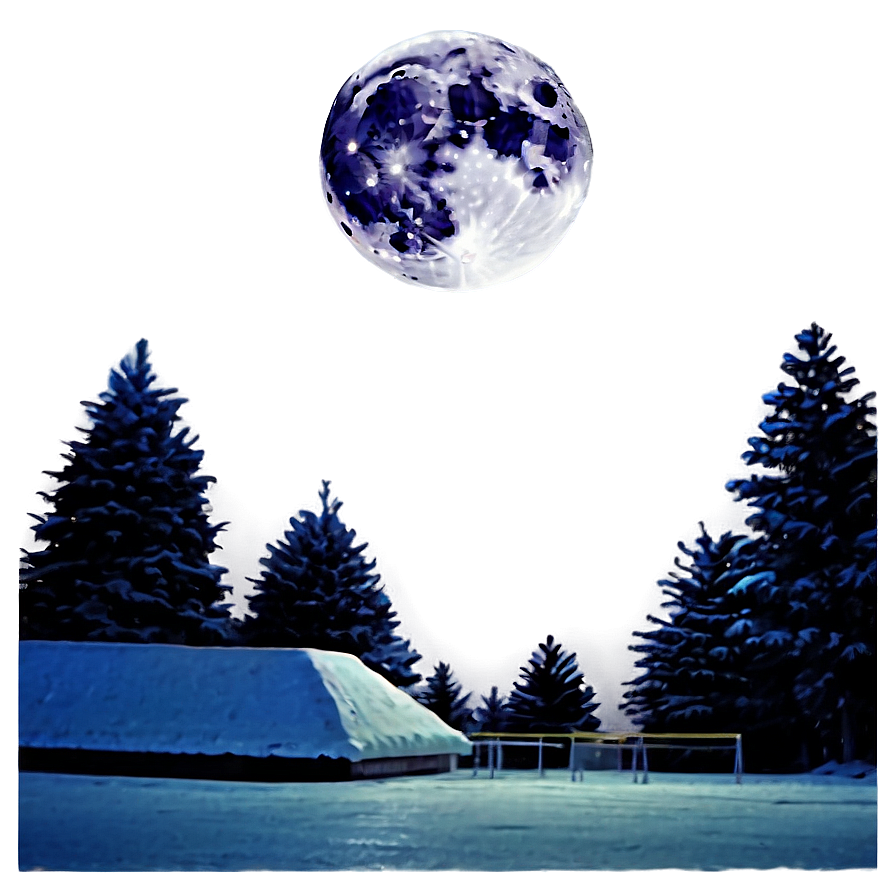 Ice Rink Full Moon Night Png Mvl