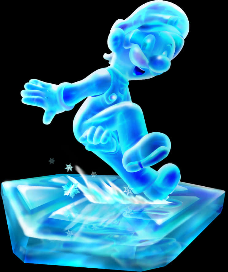 Ice Skating Animated Character PNG with transparent background