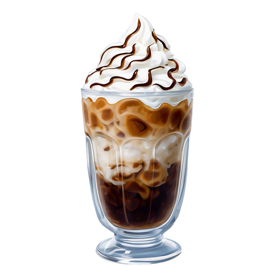 Iced Coffee with Whipped Cream PNG saa PNG image with a transparent background, free high-resolution download