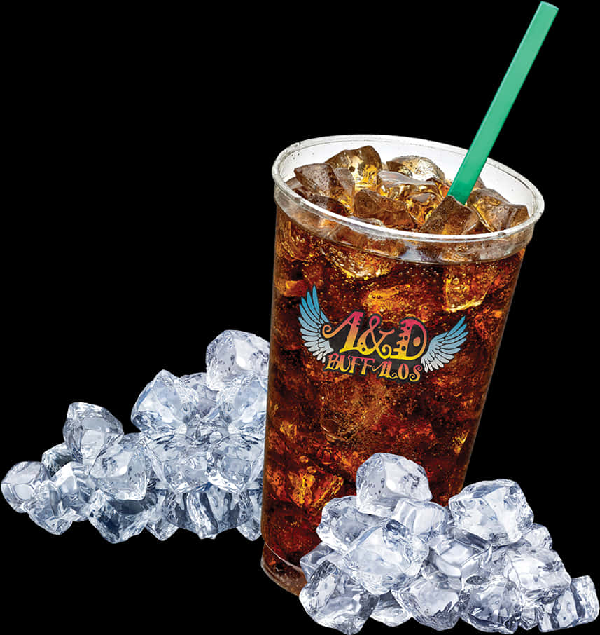 Iced Colain Clear Cupwith Logo