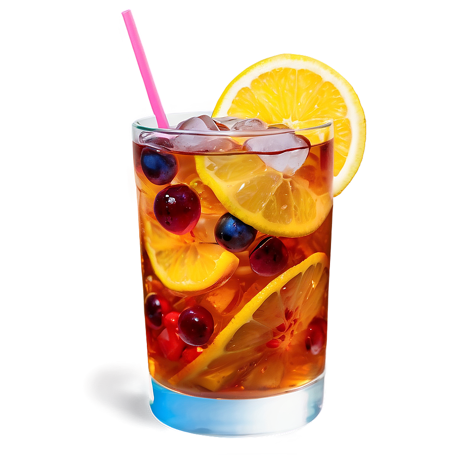 Iced Tea With Fruit Pieces Png 85