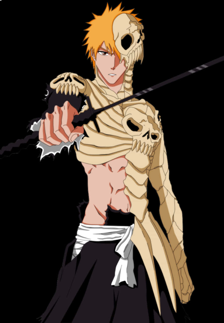 Ichigo Hollow Maskand Zanpakuto PNG with transparent background
