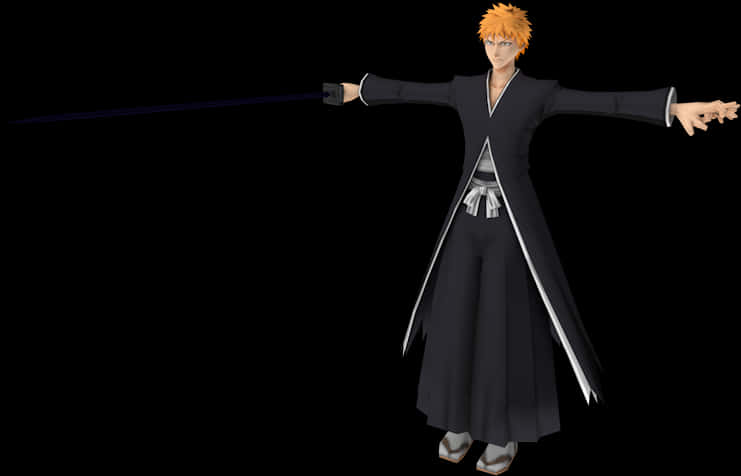 Ichigo_ Kurosaki_ Zanpakuto_ Extended PNG with transparent background