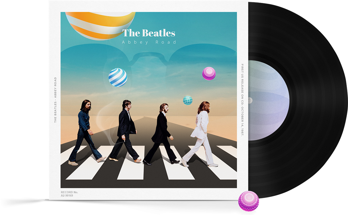 Iconic Album Crosswalk Vinyl PNG with transparent background