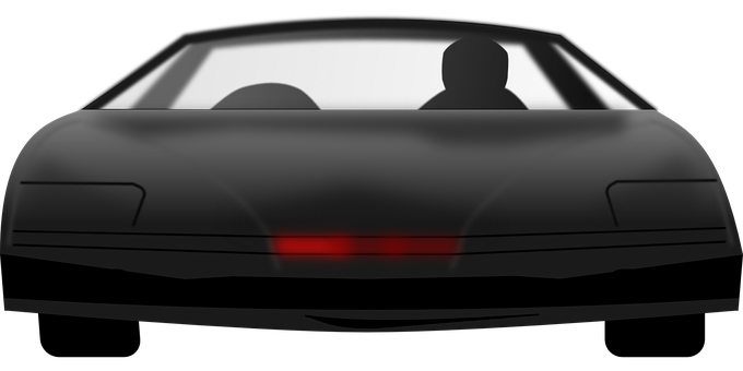 Iconic Black Carwith Red Scanner PNG with transparent background