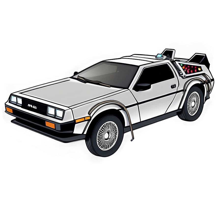 Iconic Delorean Time Machine Graphic Png 86