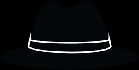 Iconic Fedora Hat Silhouette PNG with transparent background