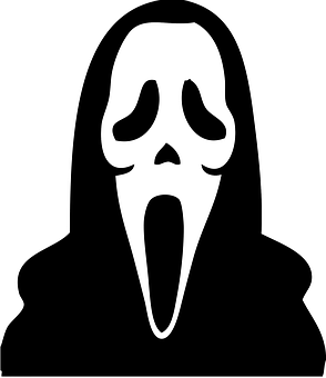Iconic_ Ghostface_ Mask_ Vector PNG image with a transparent background, free high-resolution download