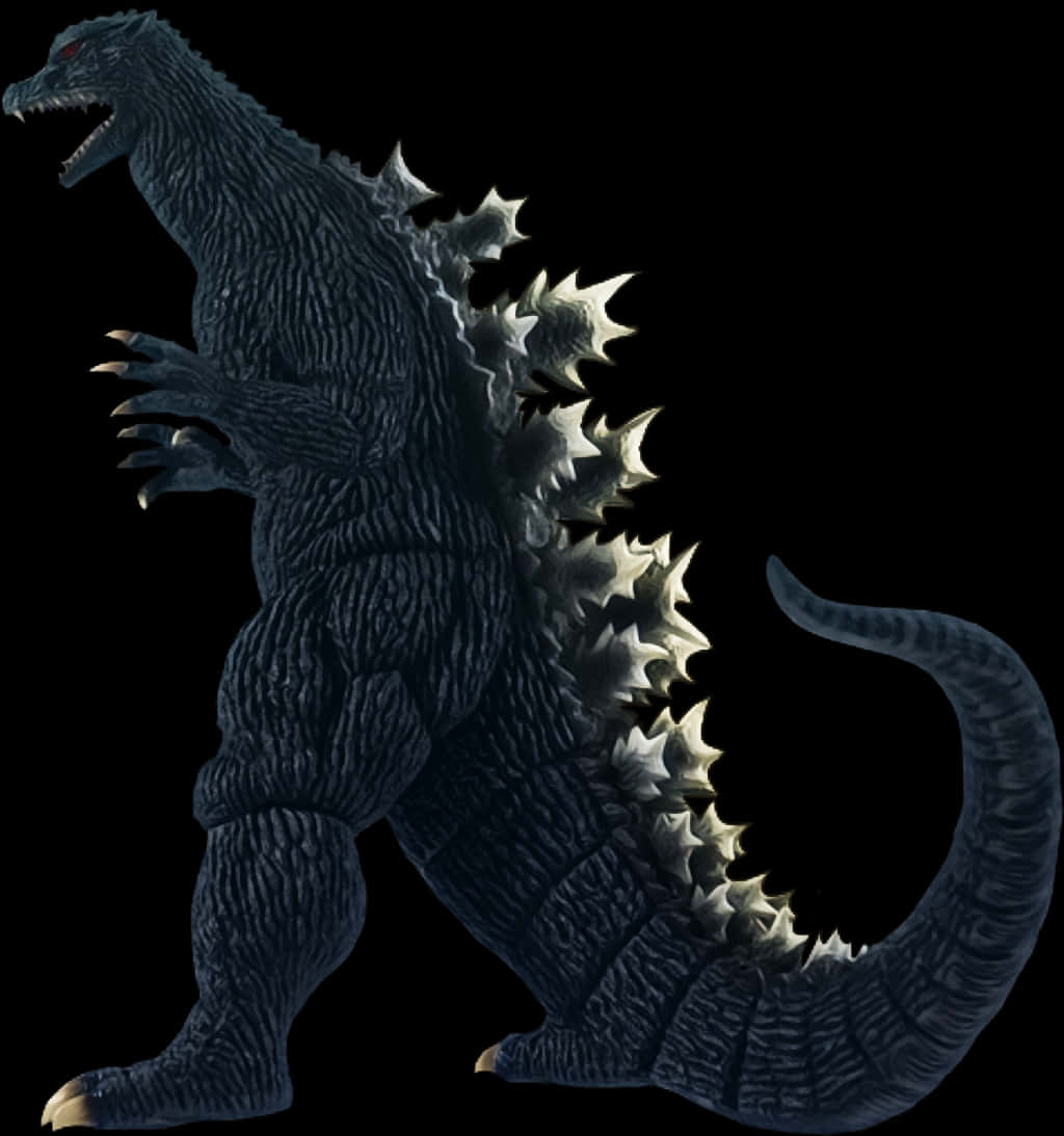 Iconic Godzilla Figure Silhouette PNG with transparent background