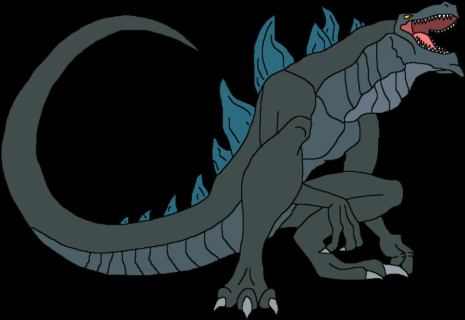 Iconic Godzilla Illustration PNG with transparent background