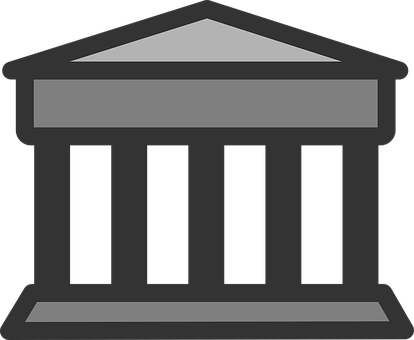Iconic Greek Temple Silhouette PNG with transparent background
