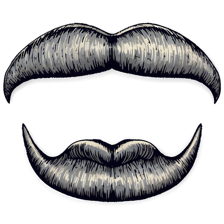 Iconic Movie Star Mustache PNG bun PNG image with a transparent background, free high-resolution download