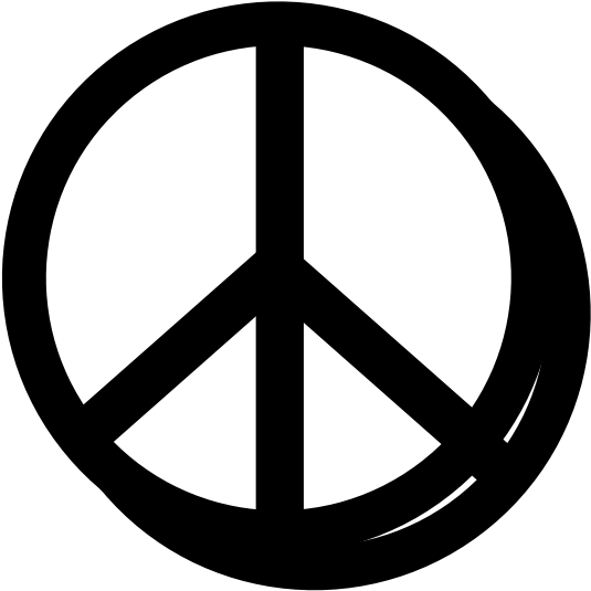 Peace Sign Black White Line Art Christmas Xmas Peace - Dark Blue Peace Sign, HD Png Download PNG with transparent background