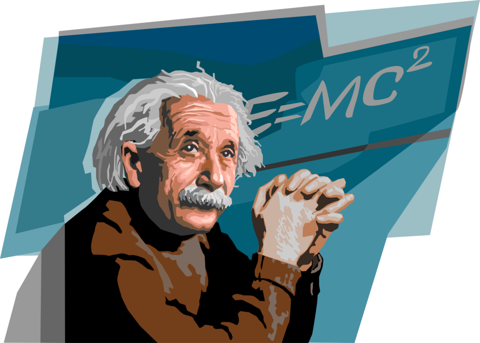 Iconic Physicist E M C2 Illustration