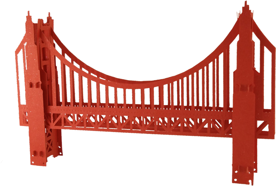 Iconic Red Bridge Graphic