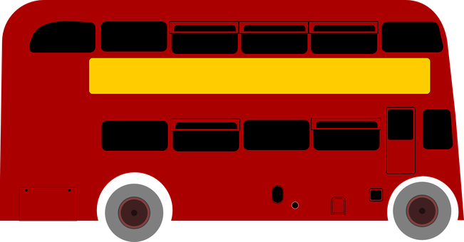 Iconic Red London Bus PNG with transparent background