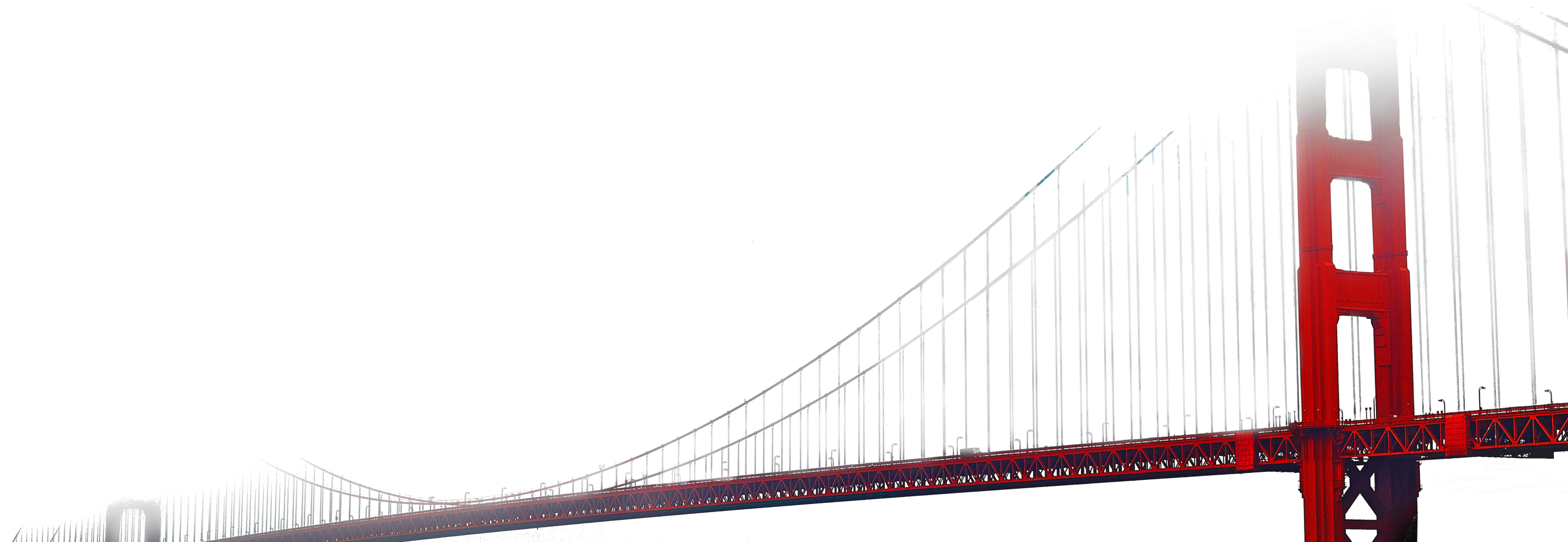 Iconic Red Suspension Bridge Artistic Render