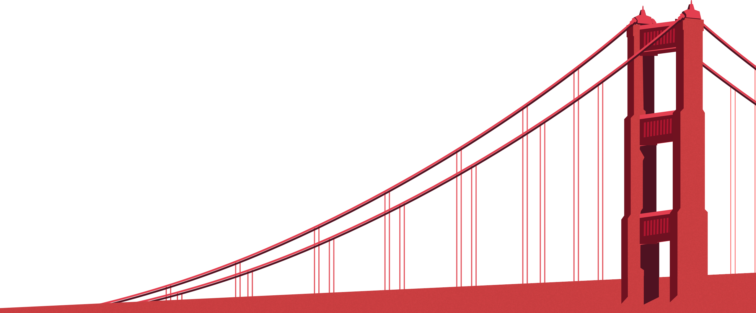 Iconic Red Suspension Bridge Graphic