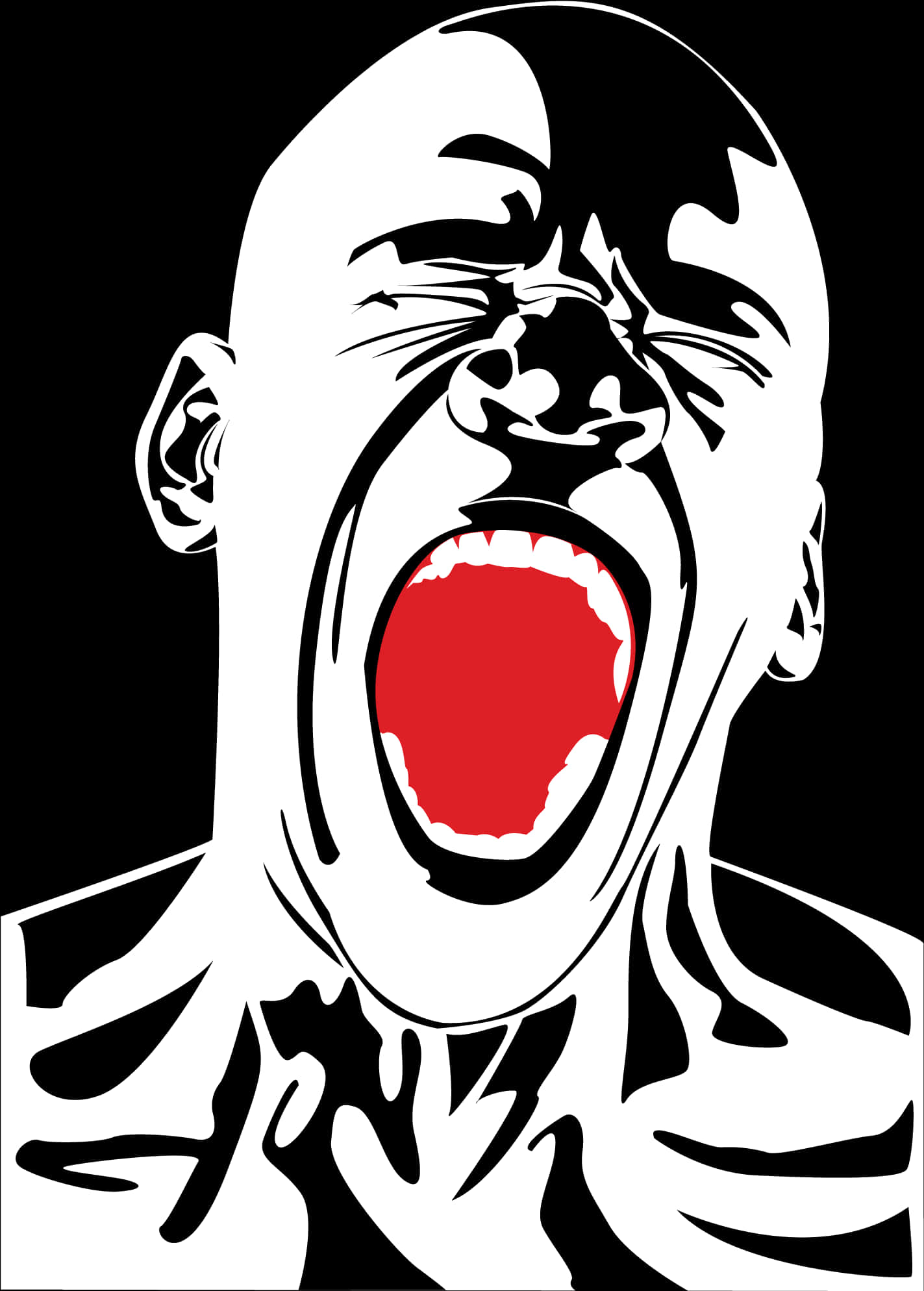 Scream Illustration PNG with transparent background